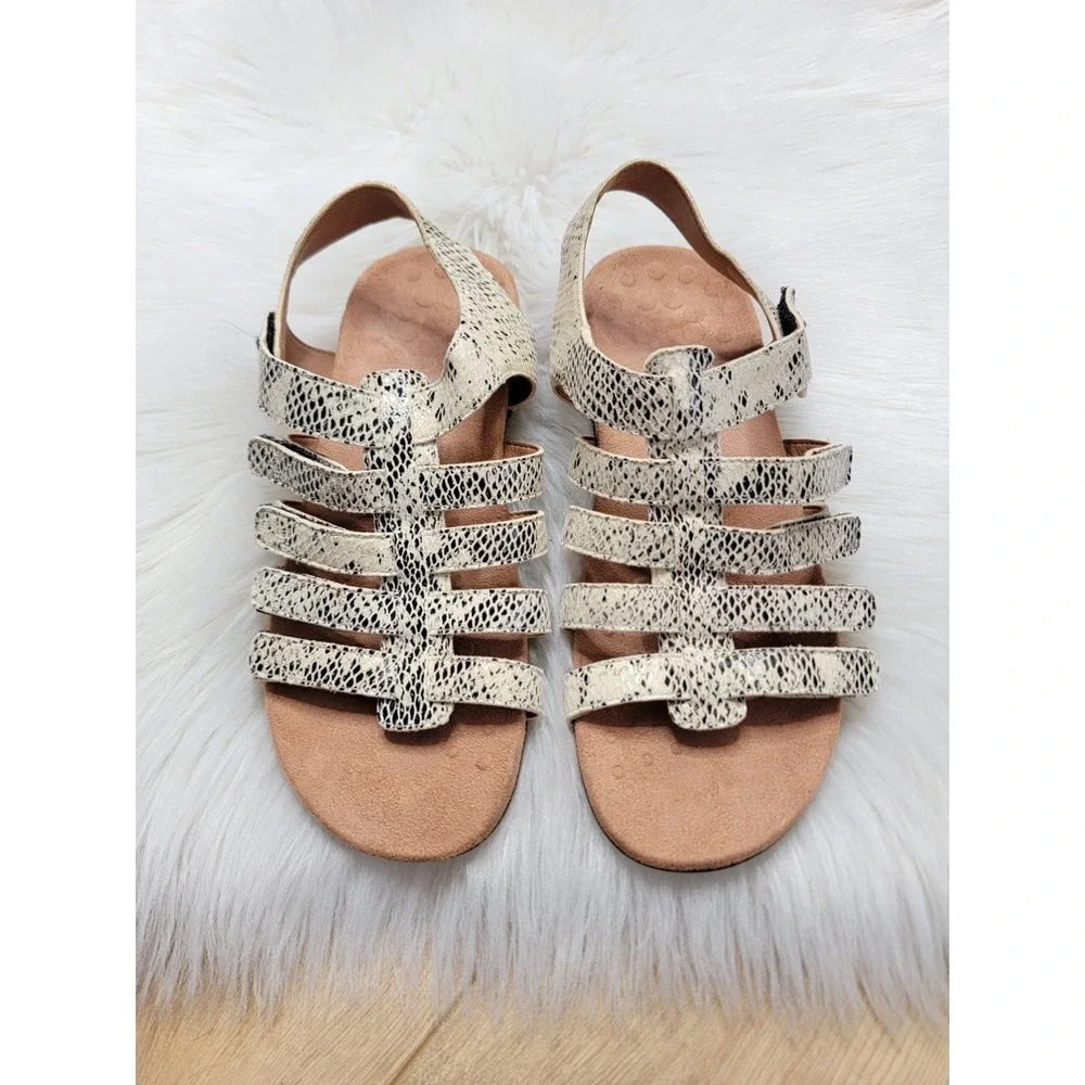 Vionic Harissa Sandal Snake Print Gladiator Strappy Orthotic Women's Size 8